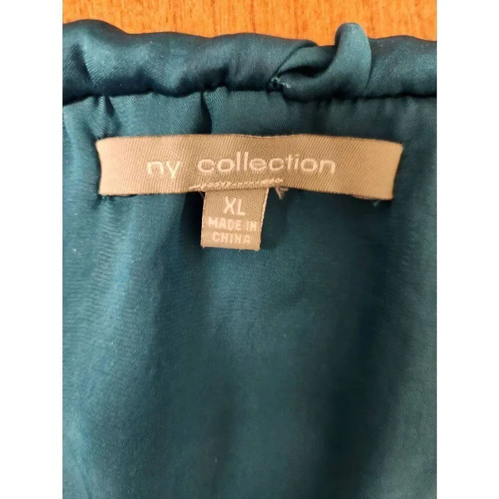 NY Collection XL Green sleeveless top with Ruffle (R) - Picture 3 of 6